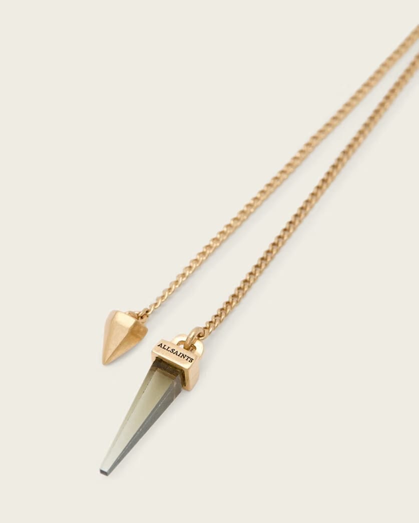 AllSaints Laio Spiked Necklace Women's Warm Brass Women's