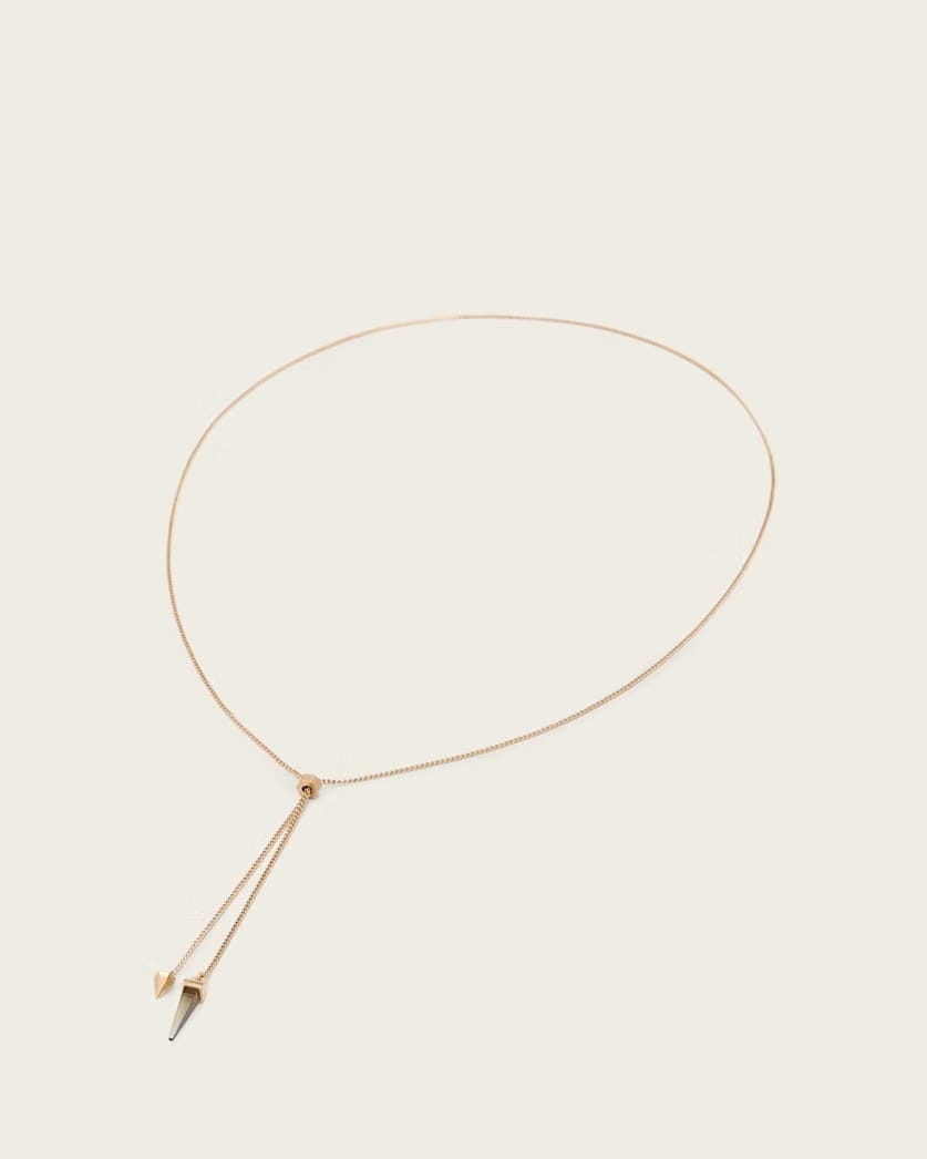 AllSaints Laio Spiked Necklace Women's Warm Brass Women's