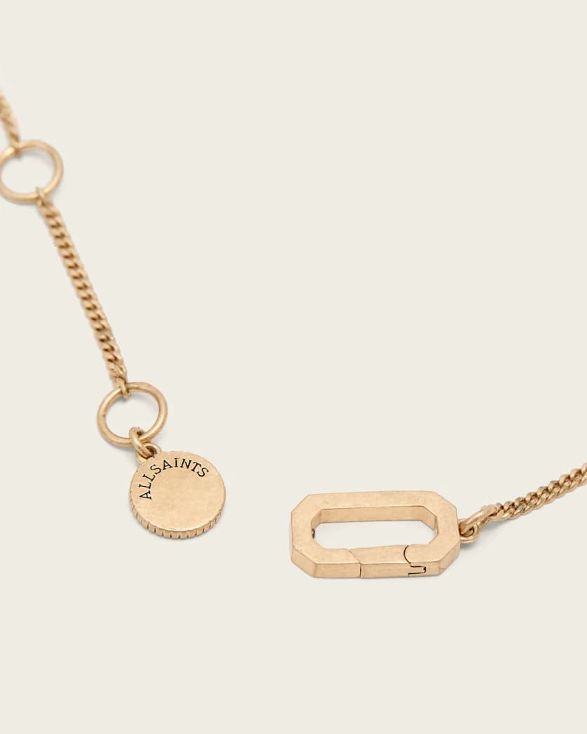 AllSaints Laio Pave Link Necklace Women's Warm Brass Women's