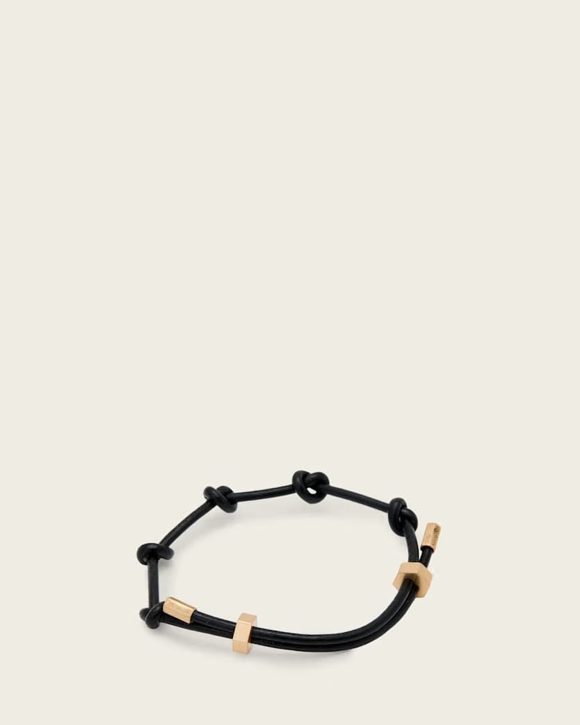 AllSaints Laio Leather Bracelet Women's Warm Brass Women's