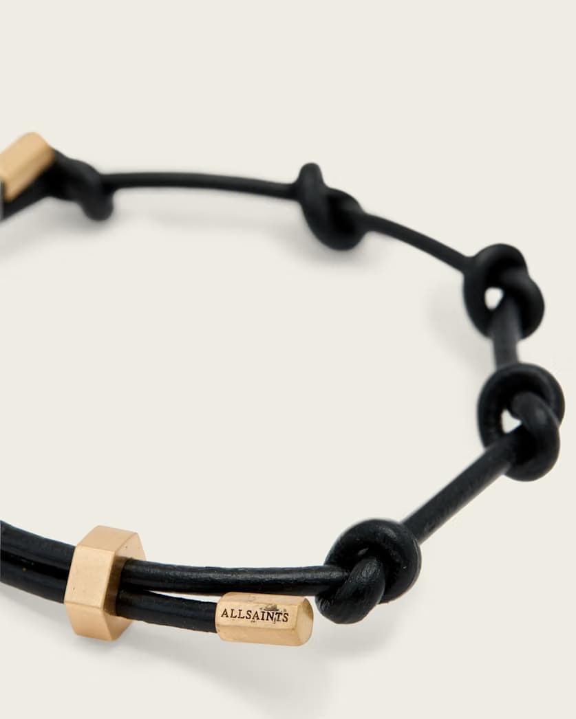AllSaints Laio Leather Bracelet Women's Warm Brass Women's