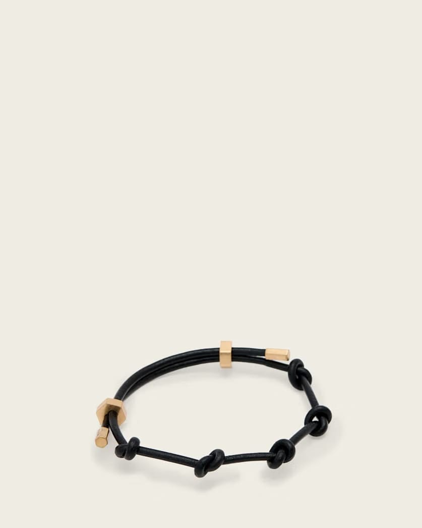 AllSaints Laio Leather Bracelet Women's Warm Brass Women's