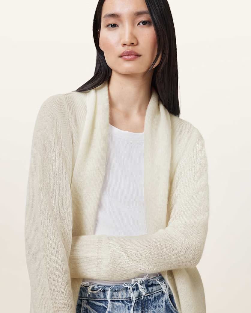AllSaints Laina Knitted Cardigan Women's Chalk White Women's
