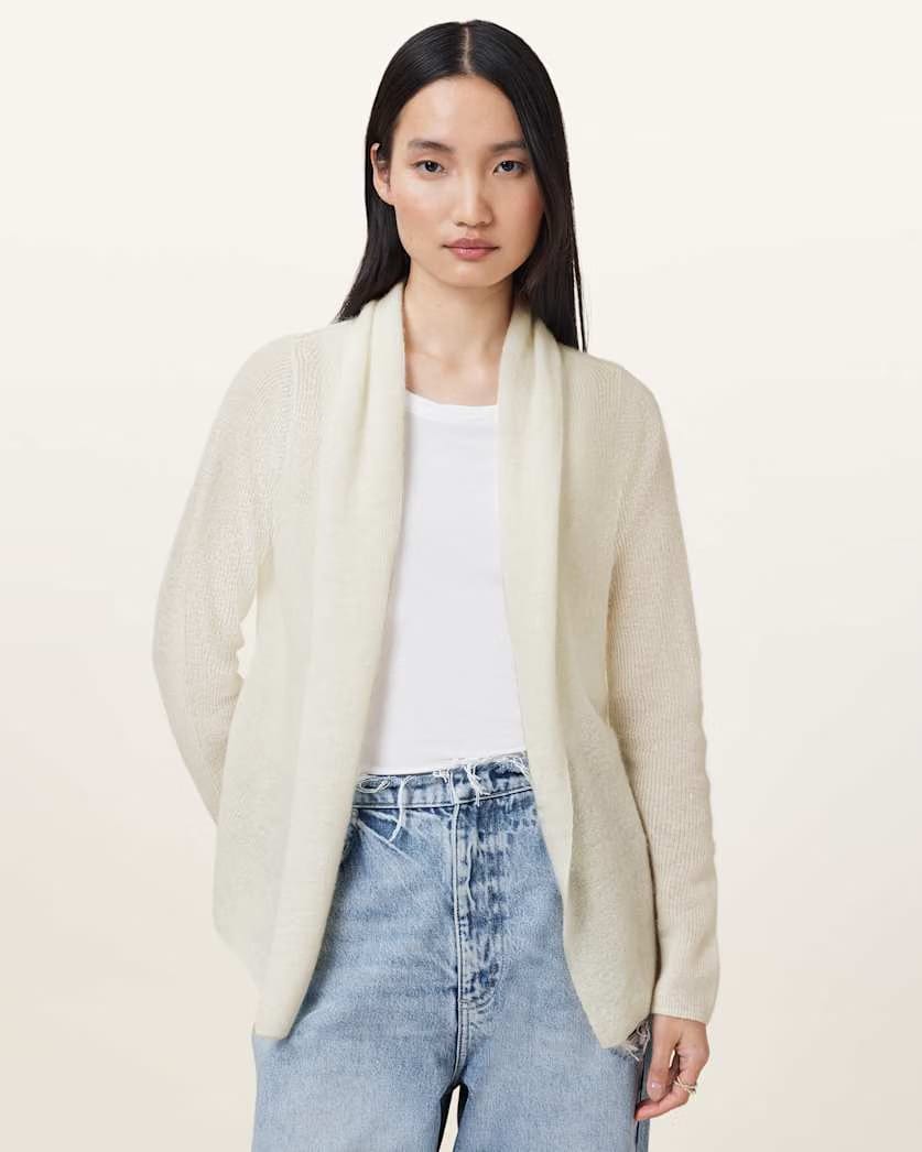 AllSaints Laina Knitted Cardigan Women's Chalk White Women's
