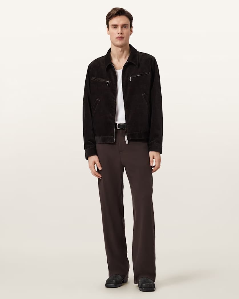 AllSaints Korey Relaxed Fit Cotton Jacket Traverse Brown