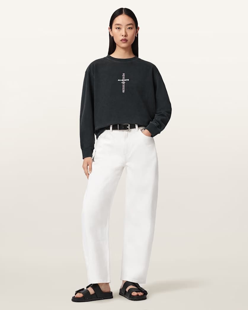 AllSaints Knox Pippa Sweatshirt Women's Washed Black Women's