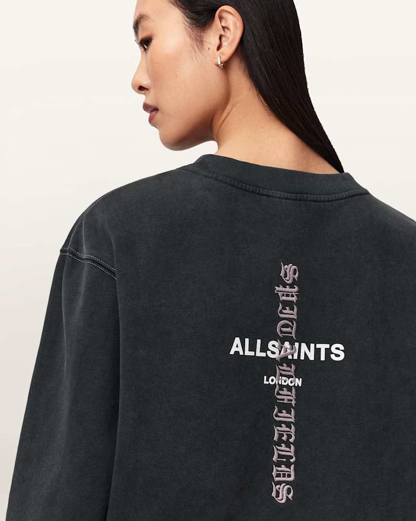 AllSaints Knox Pippa Sweatshirt Women's Washed Black Women's