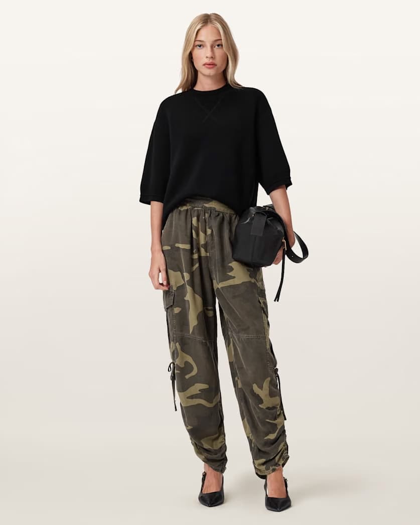 AllSaints Kaye Tencel Pants Women's Camo Green Women's