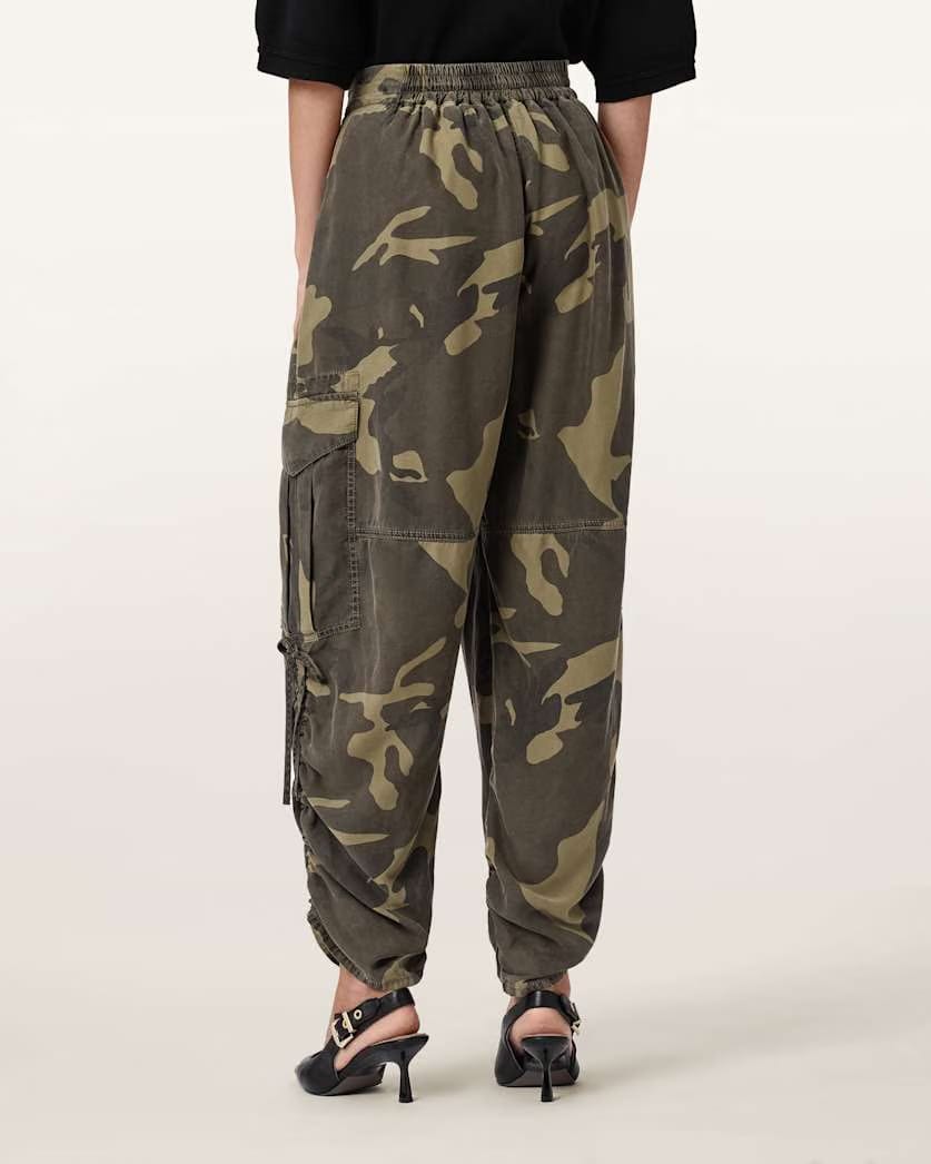 AllSaints Kaye Tencel Pants Women's Camo Green Women's
