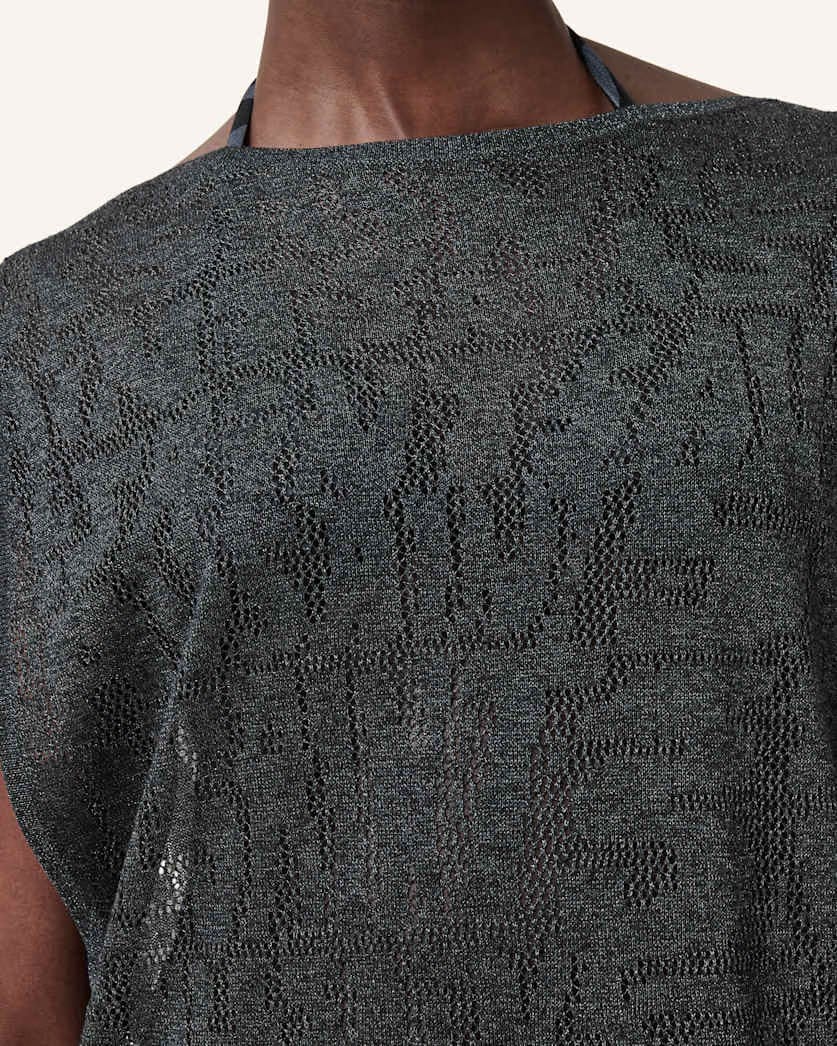 AllSaints Kaito Jacquard Sleeveless Maxi Dress Women's Carbon Grey Women's