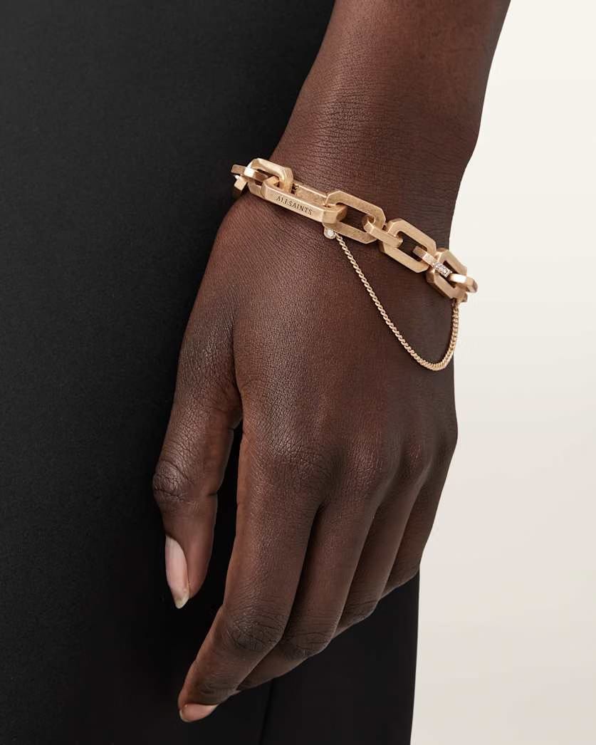 AllSaints Kaia Hex Bracelet Women's Warm Brass Women's