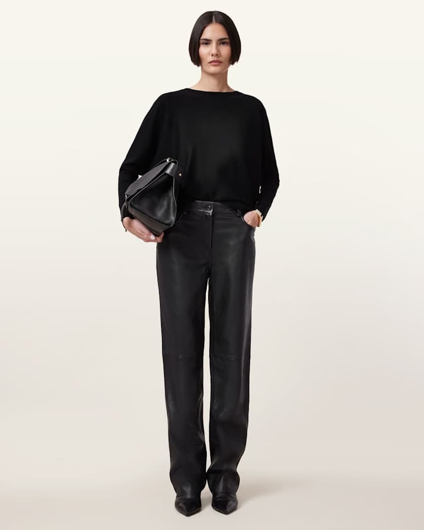 AllSaints Julieana Wrap Merino Wool Jumper Women's Black Women's