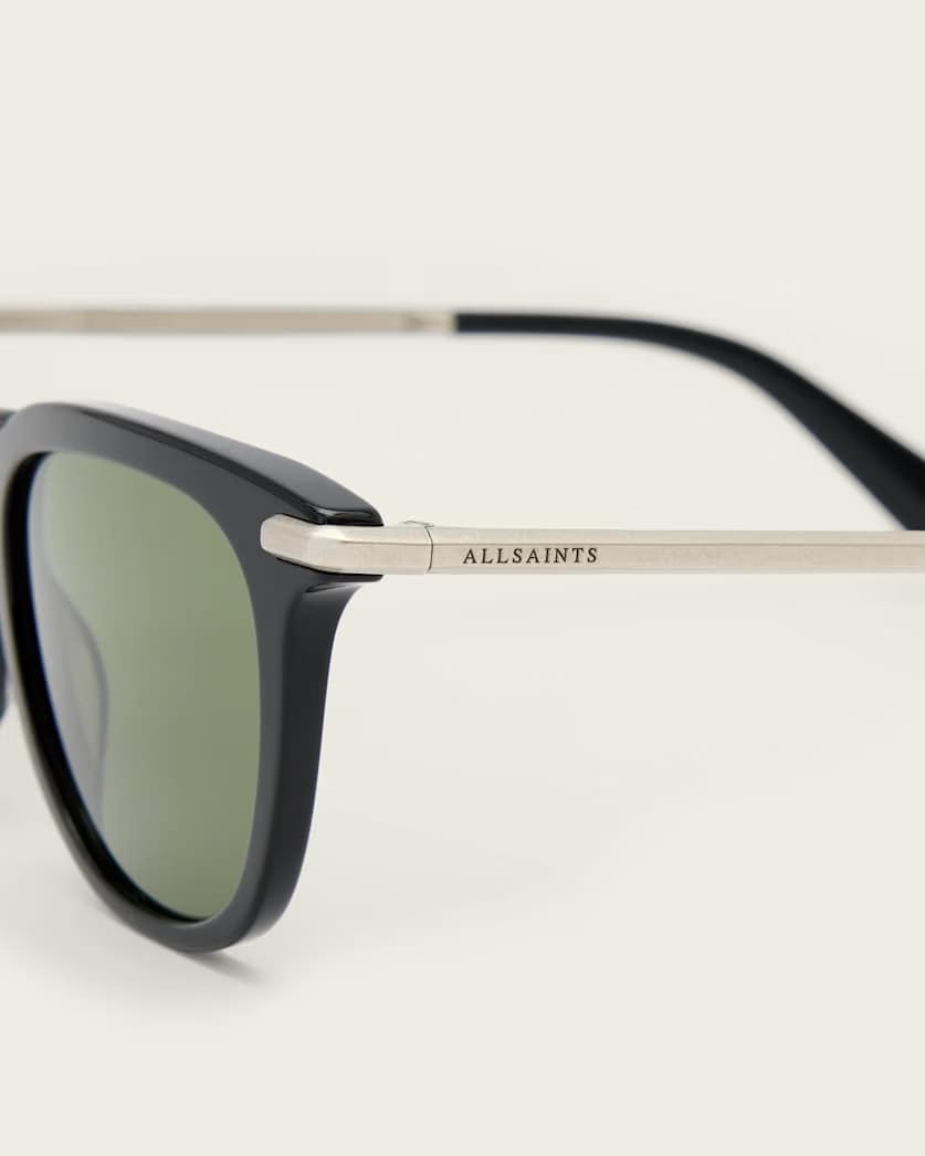 AllSaints Jude Round Tinted Sunglasses Women's Gloss Black Women's