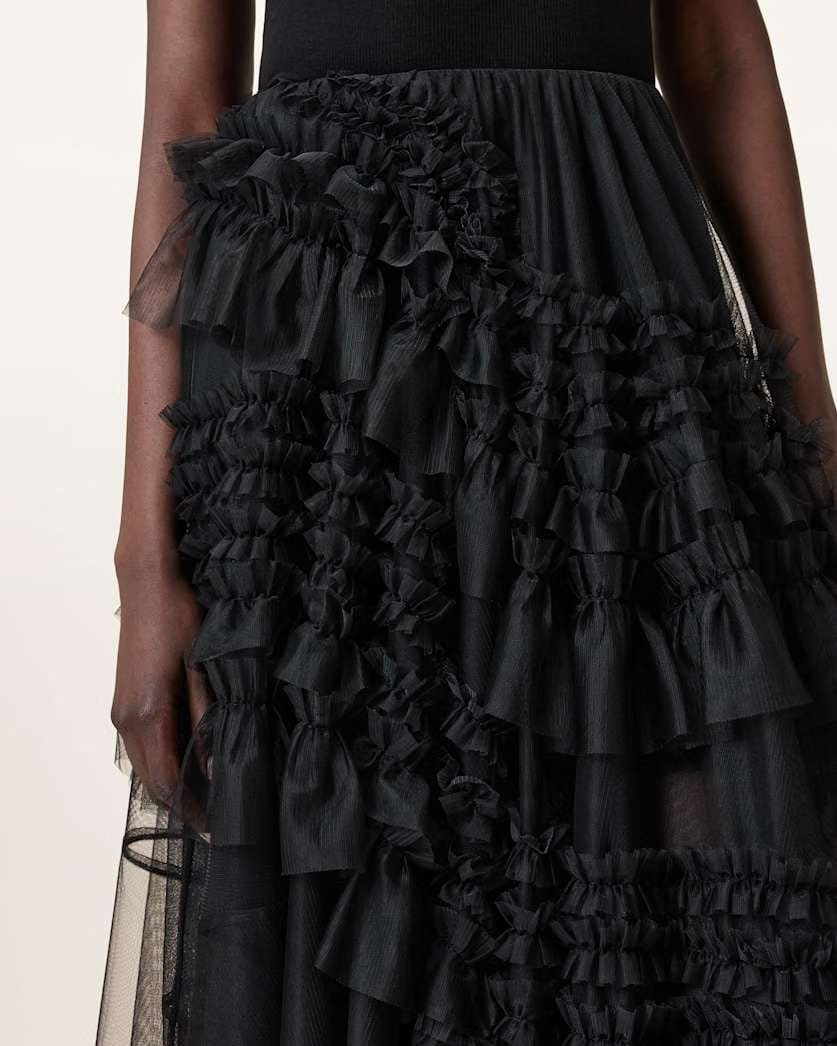 AllSaints Jen Tulle Maxi Skirt Women's Black Women's