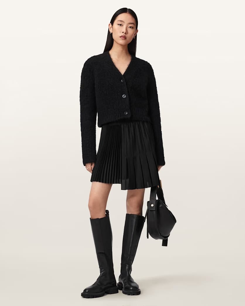 AllSaints Jax Asymmetric Mini Skirt Women's Bitter Brown Women's