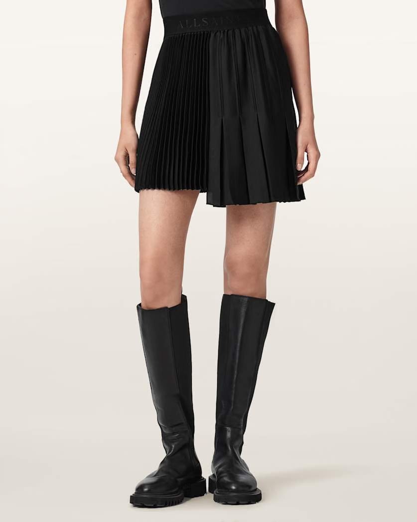 AllSaints Jax Asymmetric Mini Skirt Women's Bitter Brown Women's