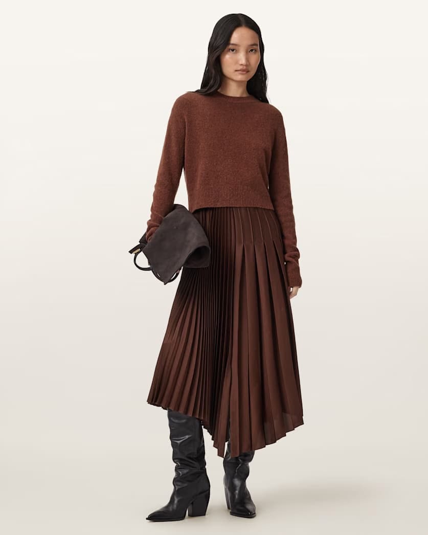 AllSaints Jax 2 In 1 Maxi Dress Women's Chestnut Brown Women's