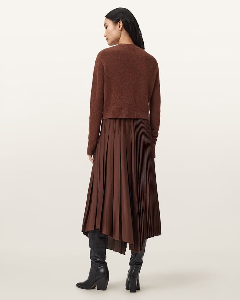 AllSaints Jax 2 In 1 Maxi Dress Women's Chestnut Brown Women's