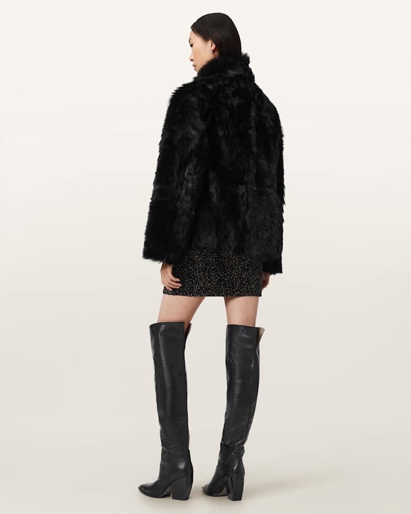 AllSaints Jamilia Embellished Mini Skirt Women's Black/Gold Women's