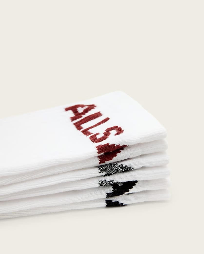 AllSaints Jae Logo Socks White Multi Pack Women's White/Multi Women's