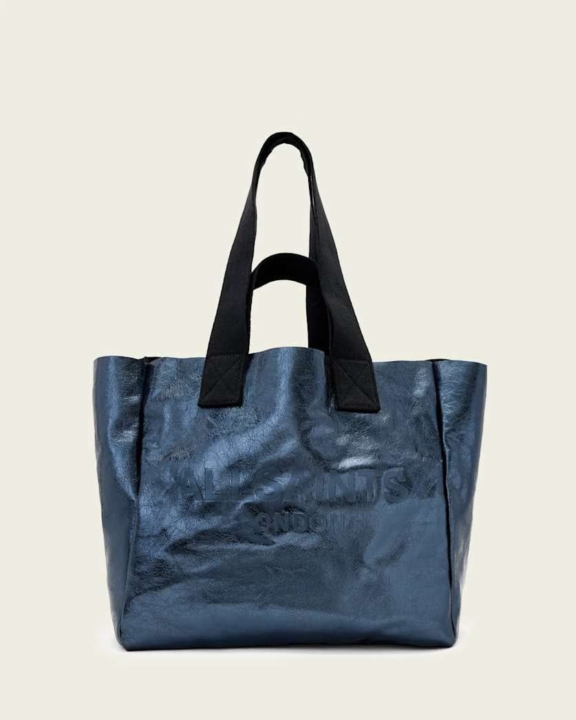 AllSaints Izzy Leather Tote Bag Women's Ink Blue Women's