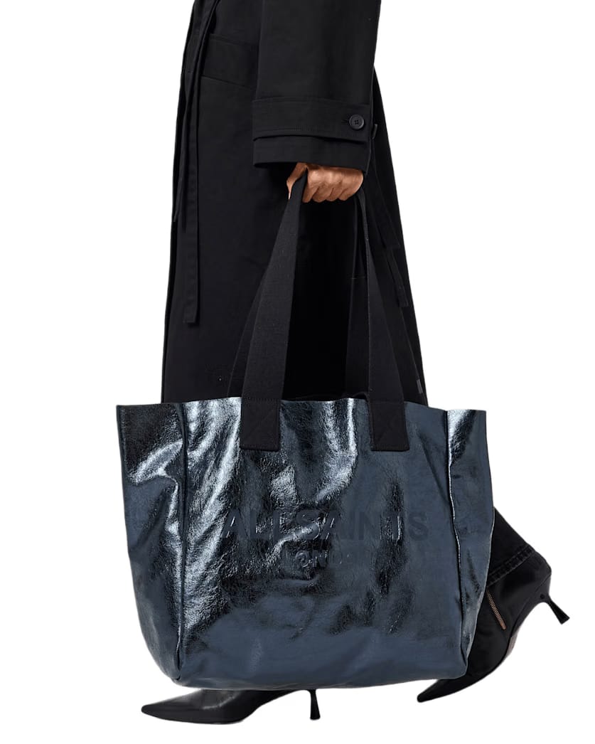 AllSaints Izzy Leather Tote Bag Women's Ink Blue Women's
