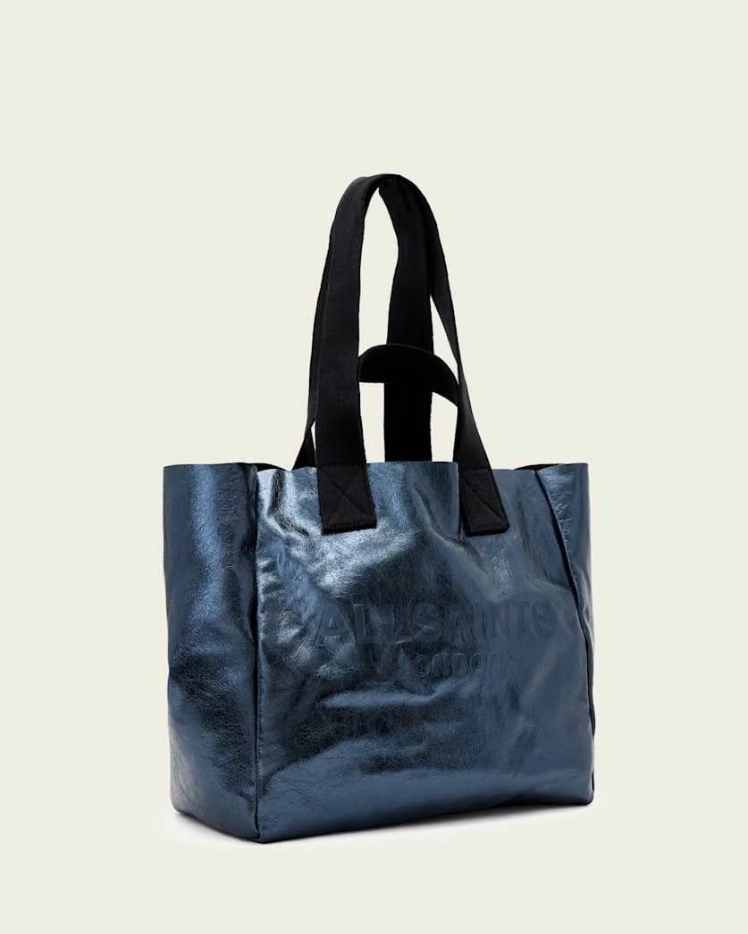 AllSaints Izzy Leather Tote Bag Women's Ink Blue Women's