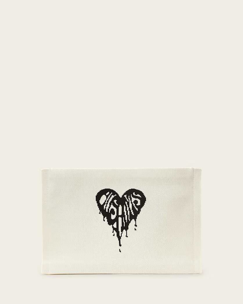 AllSaints Izzy Heart Clutch Women's White Women's