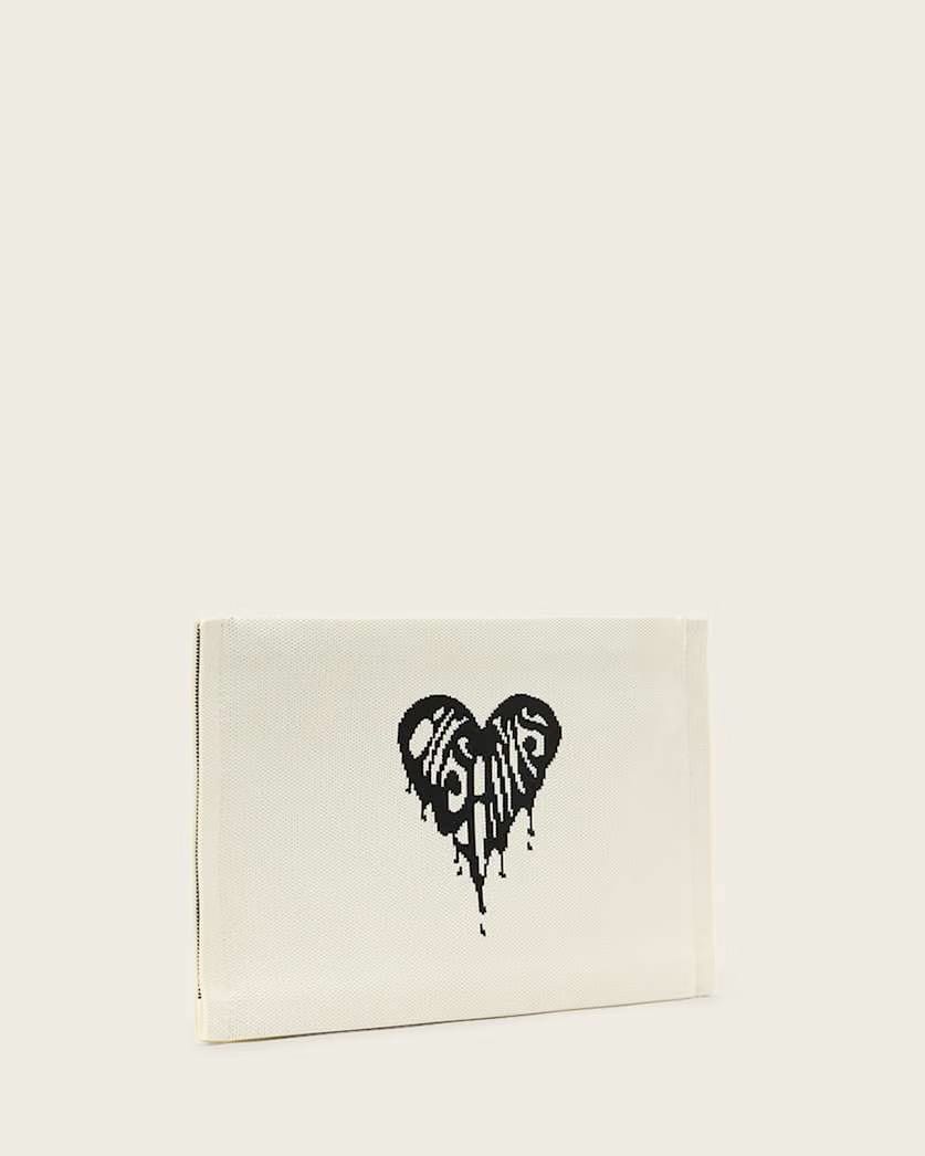 AllSaints Izzy Heart Clutch Women's White Women's
