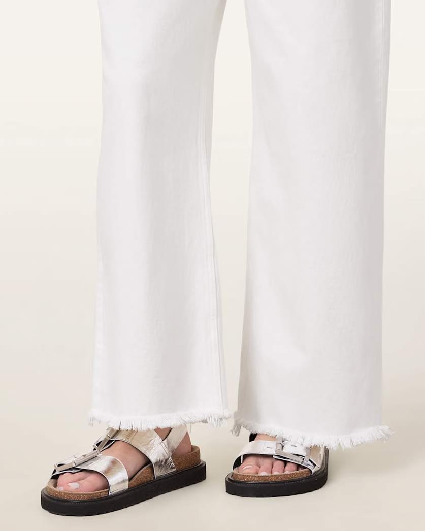 AllSaints Isla Leather Sandals Women's Silver Women's
