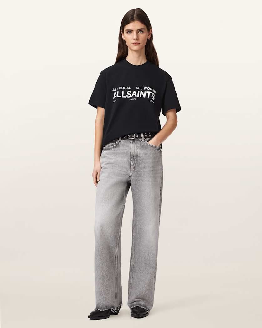 AllSaints International Womens Day Short Sleeve Cotton T-Shirt Women's Black Women's