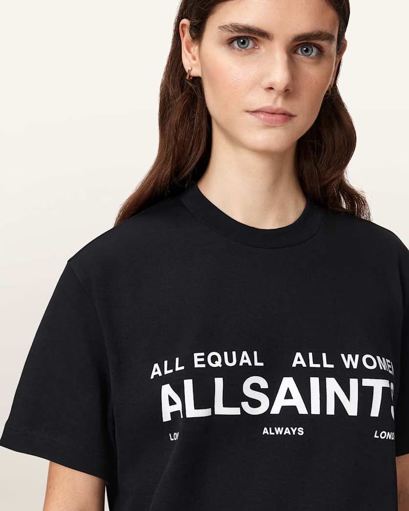 AllSaints International Womens Day Short Sleeve Cotton T-Shirt Women's Black Women's