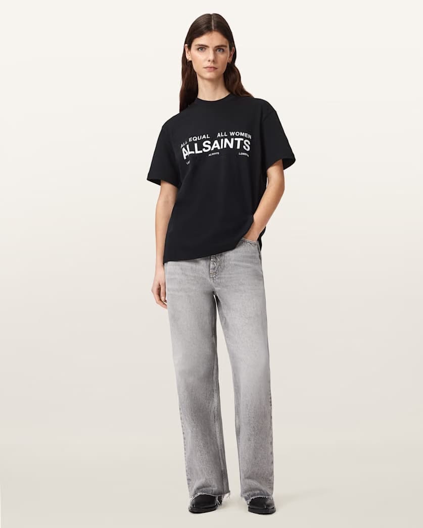 AllSaints International Womens Day Short Sleeve Cotton T-Shirt Women's Black Women's