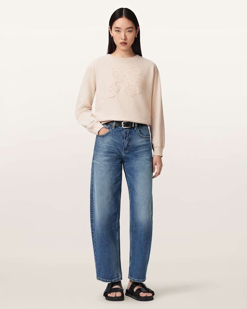 AllSaints Insignia Pippa Crew Neck Sweatshirt Women's Crystal Pink Women's