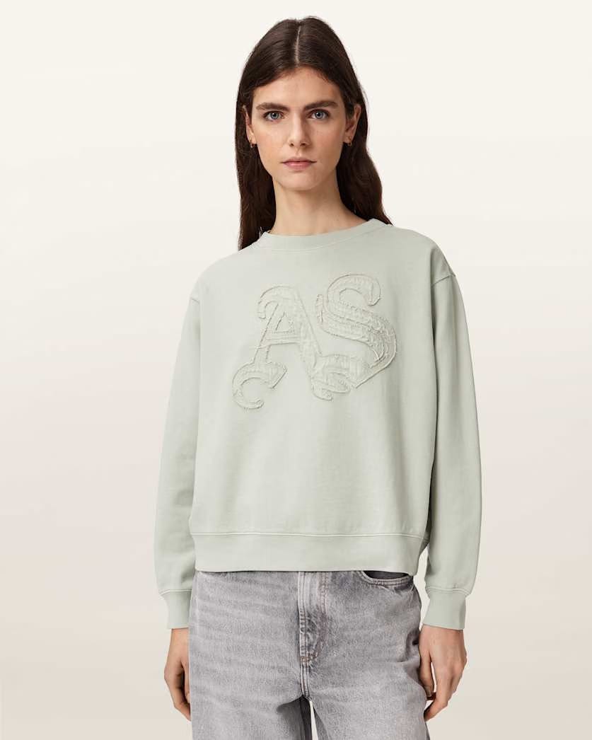 AllSaints Insignia Pippa Crew Neck Sweatshirt Women's Crystal Pink Women's