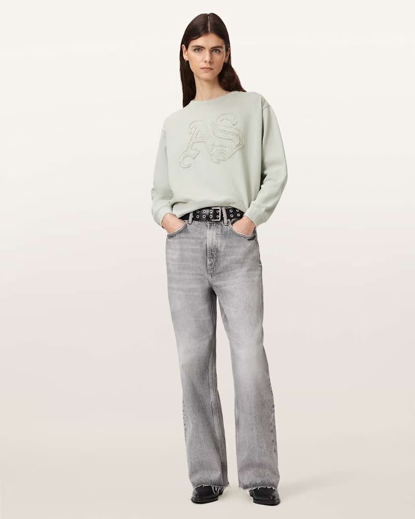 AllSaints Insignia Pippa Crew Neck Sweatshirt Women's Crystal Pink Women's