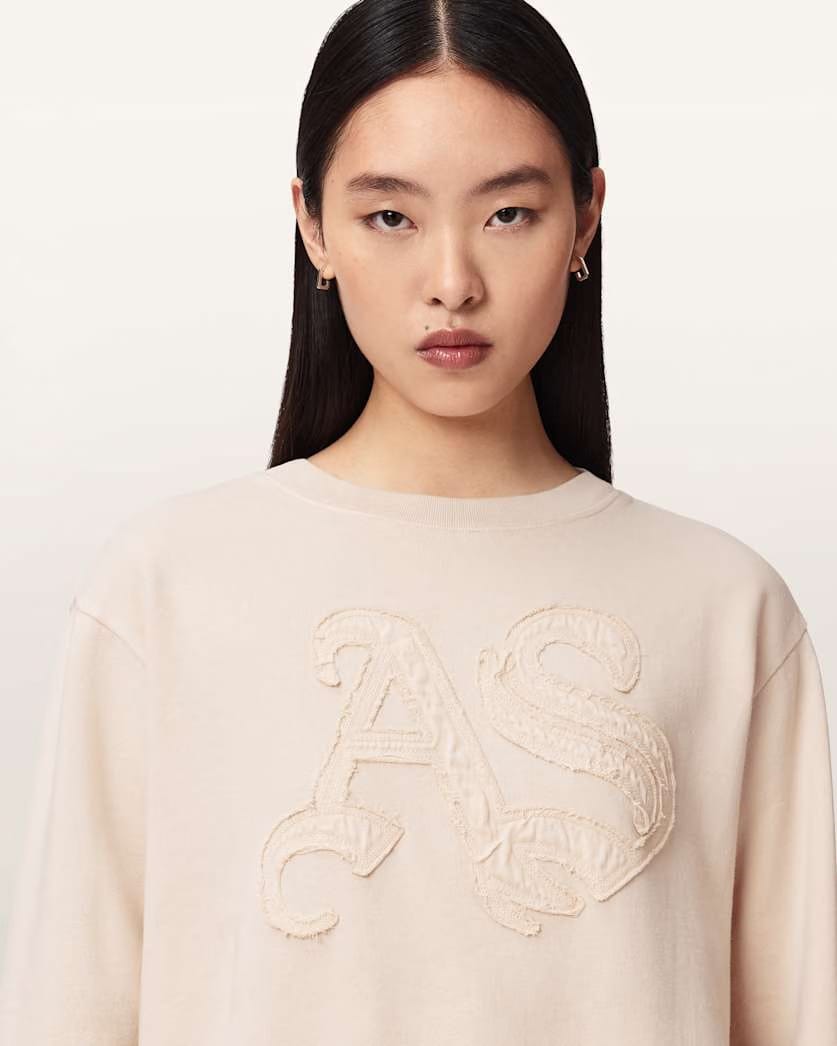 AllSaints Insignia Pippa Crew Neck Sweatshirt Women's Crystal Pink Women's