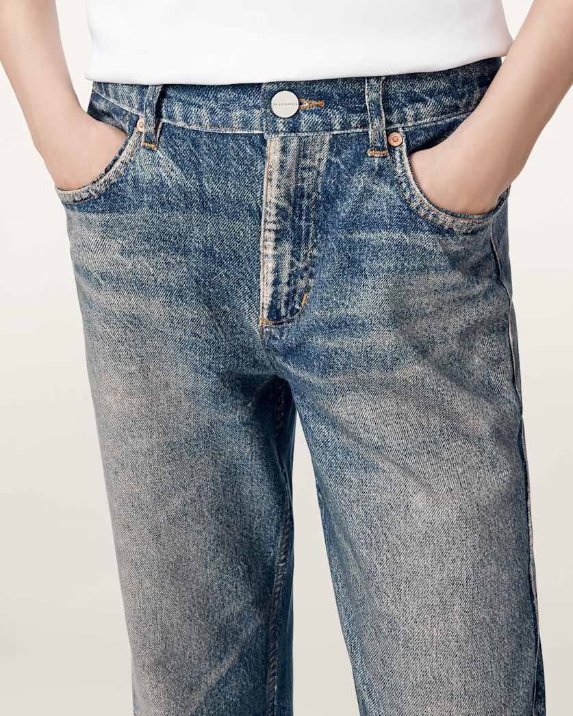 AllSaints Ida Terry Straight Leg Illusion Of Denim Pants Women's Illusion Tint Blue Women's