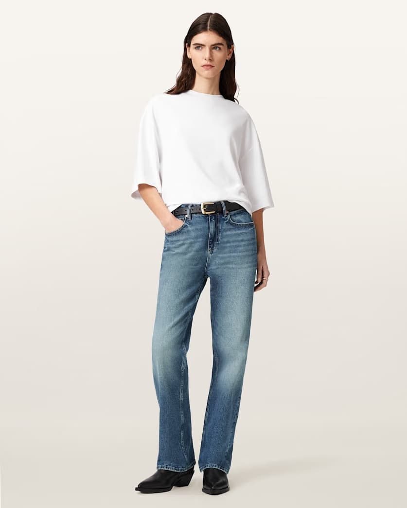 AllSaints Ida Straight Leg Denim Jeans Women's Mid Indigo Women's