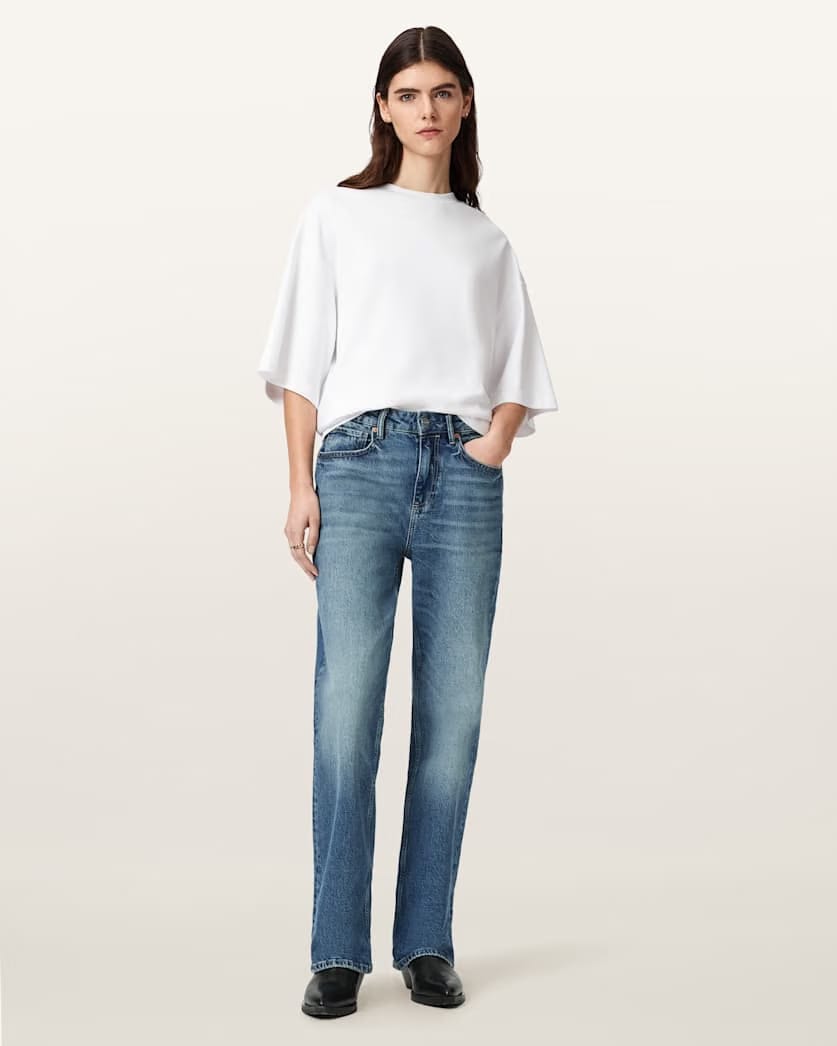 AllSaints Ida Straight Leg Denim Jeans Women's Mid Indigo Women's