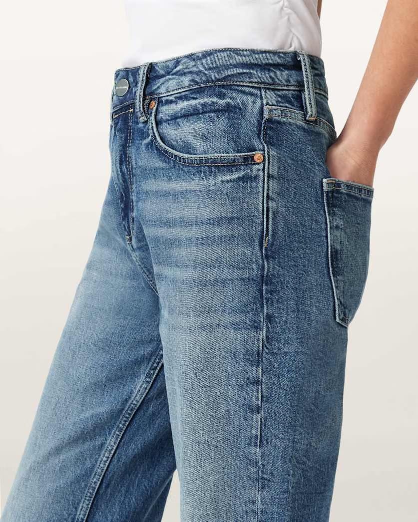 AllSaints Ida Straight Leg Denim Jeans Women's Mid Indigo Women's