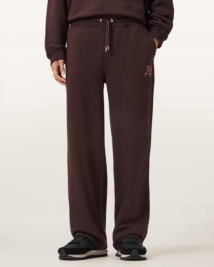 AllSaints Icon Straight Leg Sweatpants Plum Brown