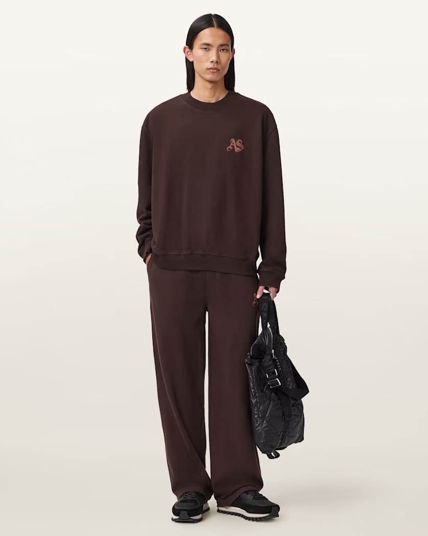 AllSaints Icon Straight Leg Sweatpants Plum Brown
