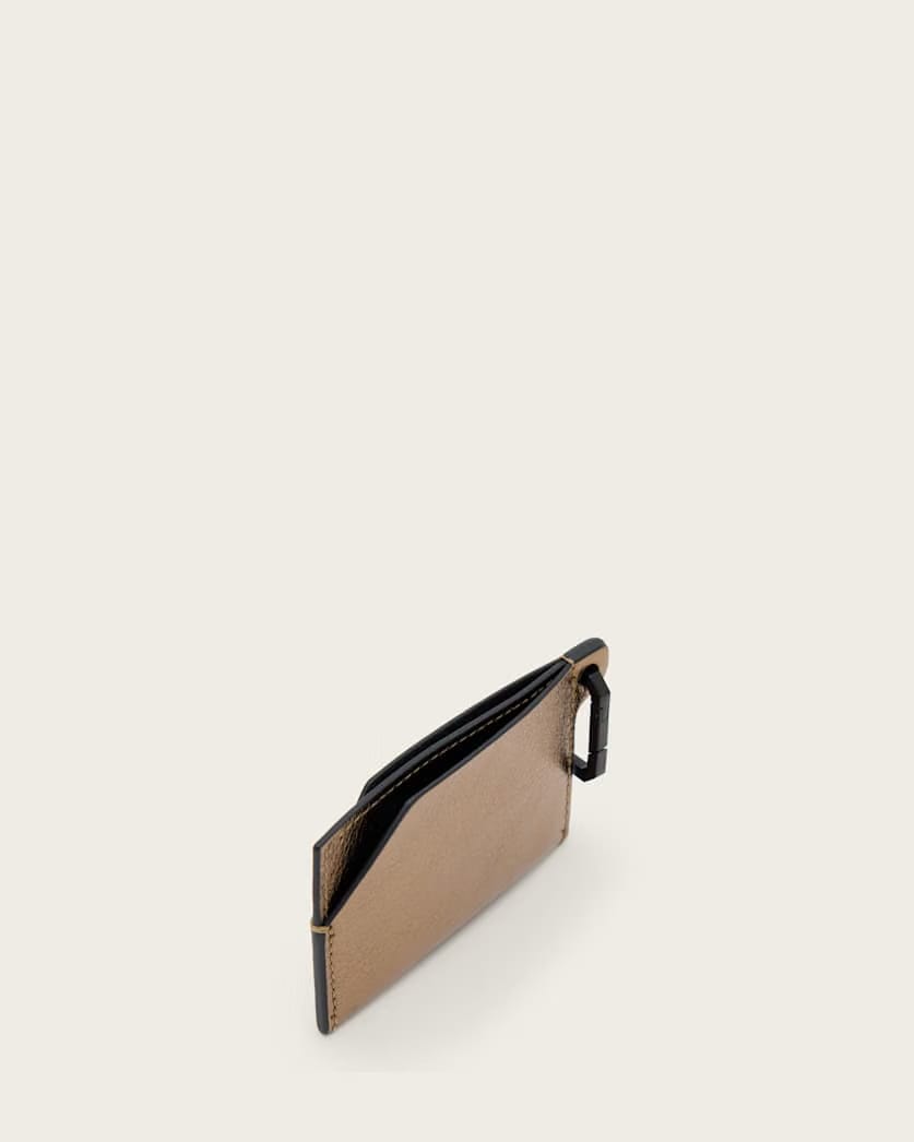 AllSaints Hex Leather Cardholder Women's Warm Brass Women's