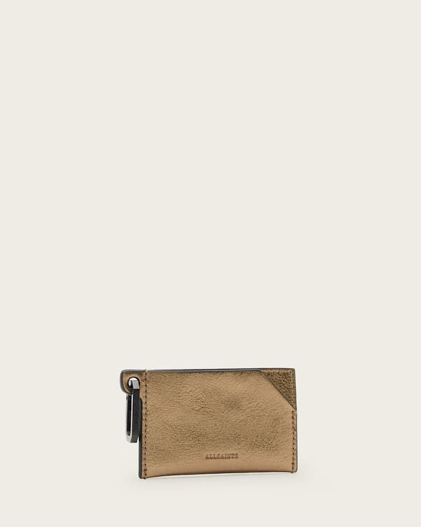 AllSaints Hex Leather Cardholder Women's Warm Brass Women's