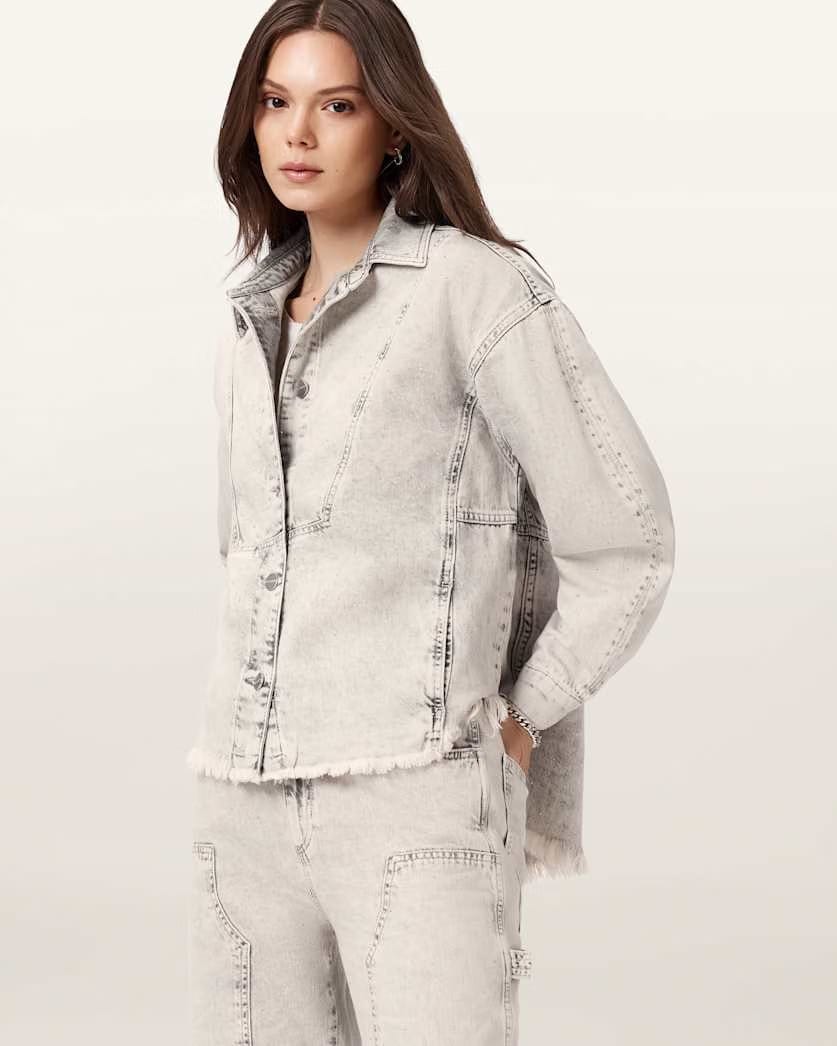 AllSaints Hettie Oversized Shacket Women's Snow Grey Women's