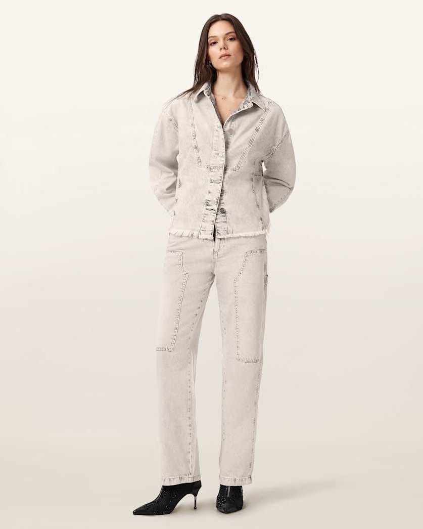 AllSaints Hettie Oversized Shacket Women's Snow Grey Women's