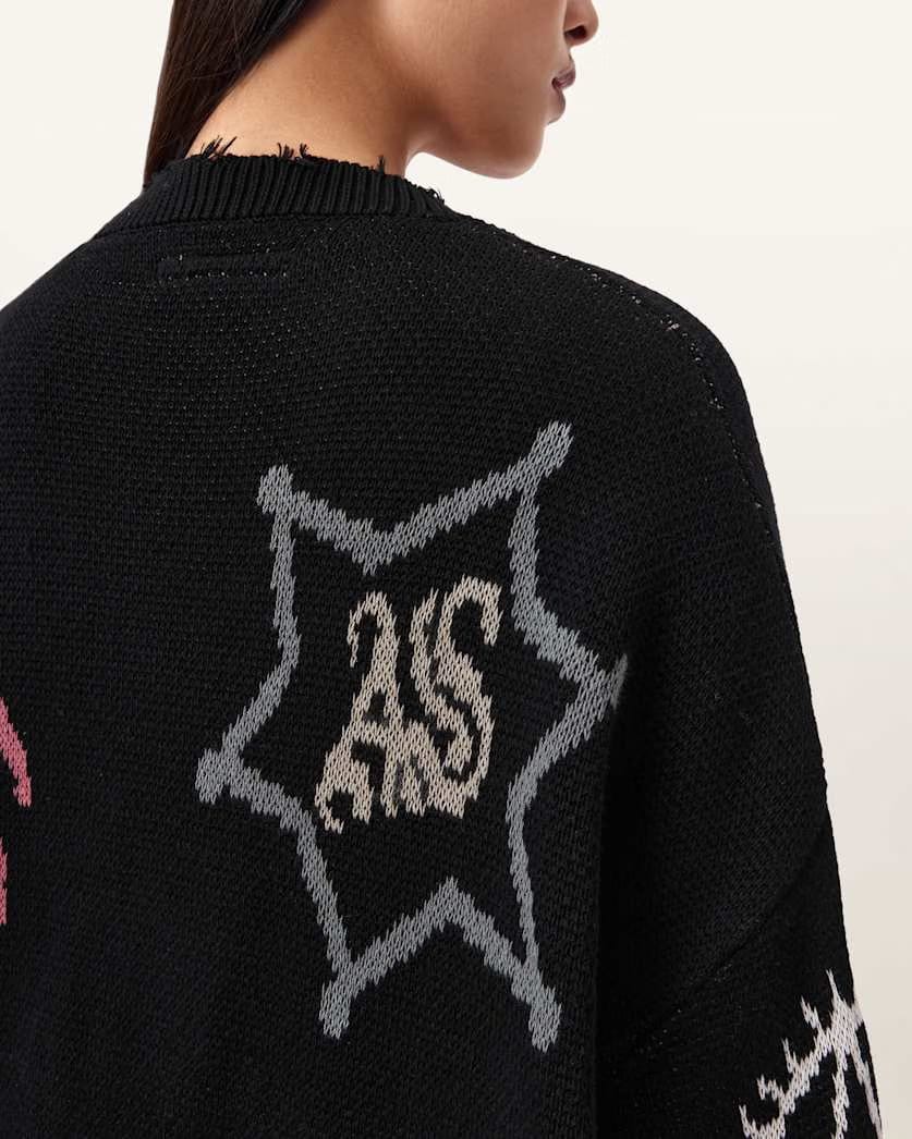 AllSaints Hester Jacquard Cardigan Women's Black Women's