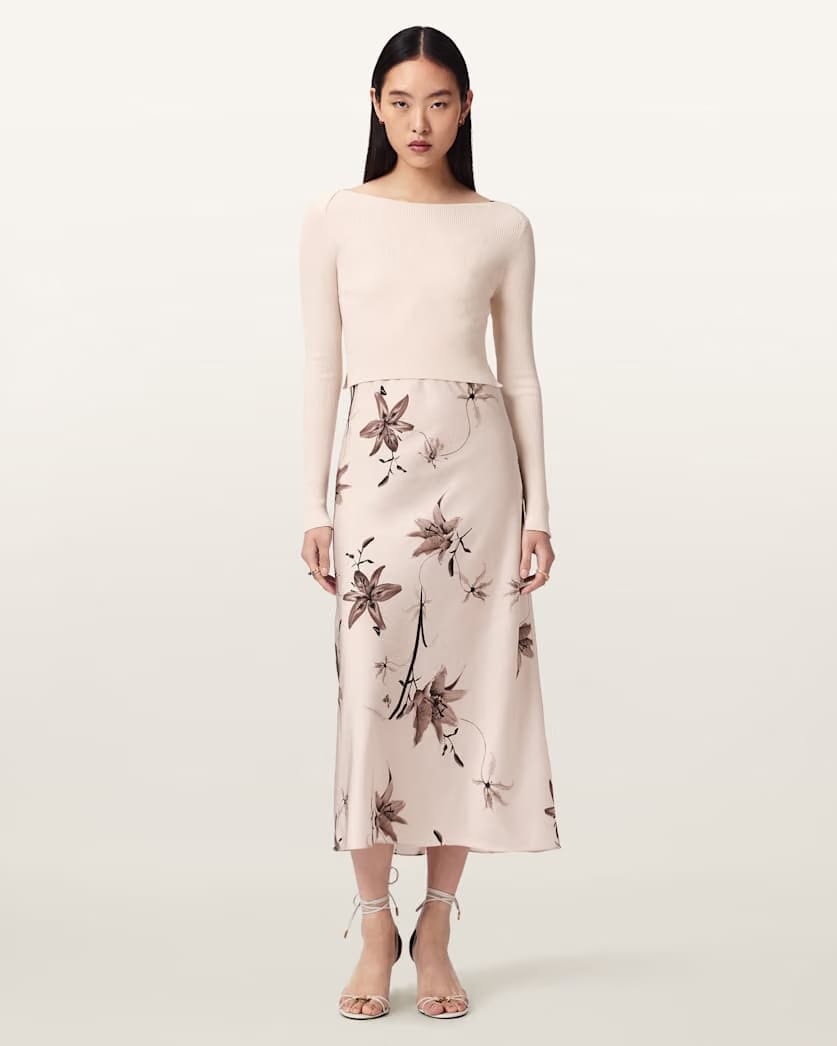 AllSaints Hera 2 In 1 Midi Dress Women's Collegiate Blue Women's