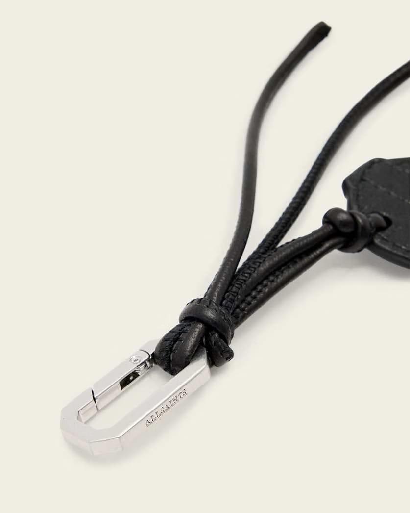 AllSaints Heart Banner Leather Keyring Women's Black Women's